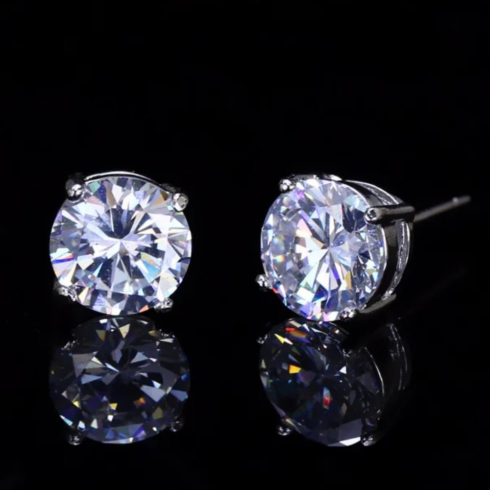 Cubic Zirconia Faux Diamond 8mm Studs